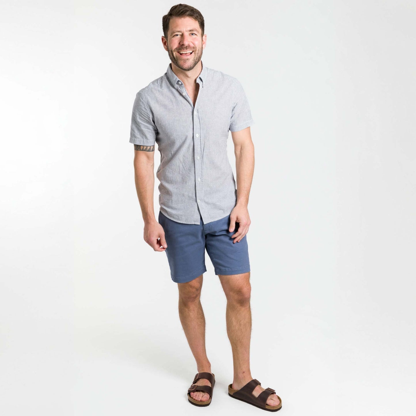 Linen Stripes Short Sleeve Shirt