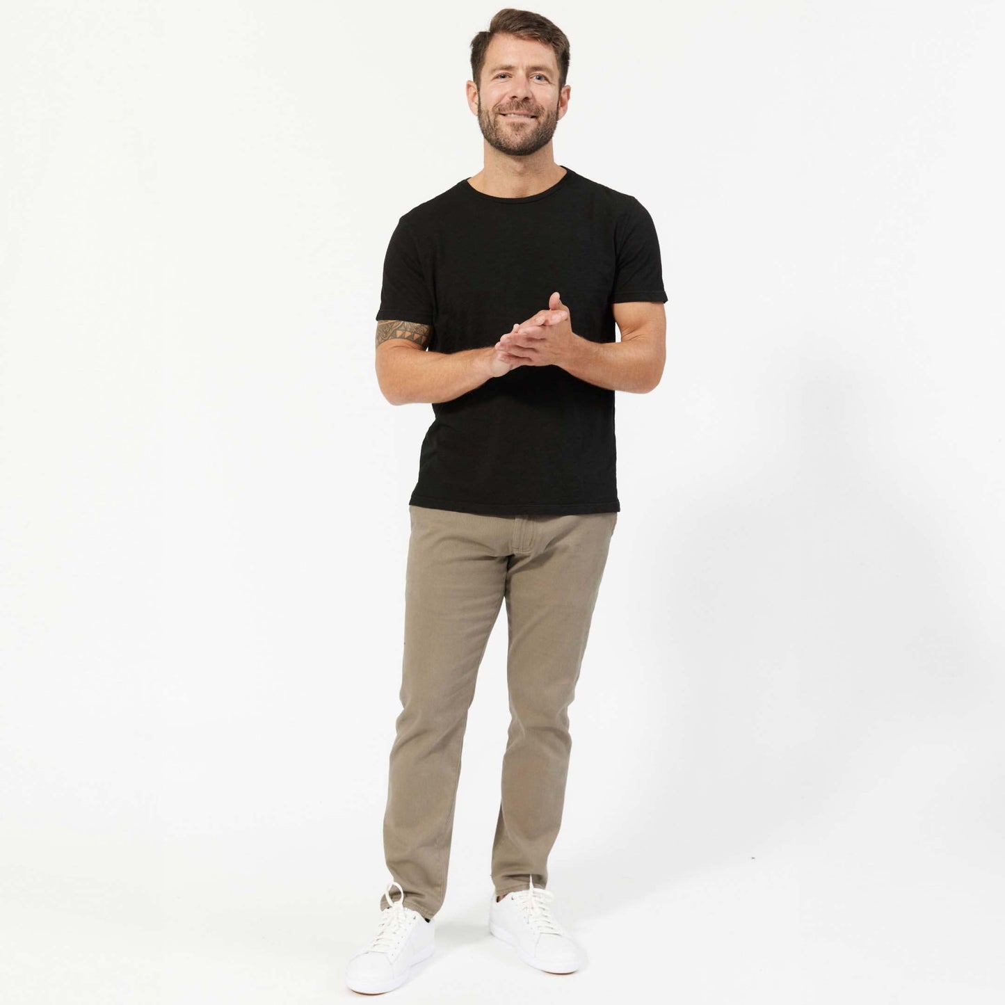Lightweight Washed Black Crew Neck Tee