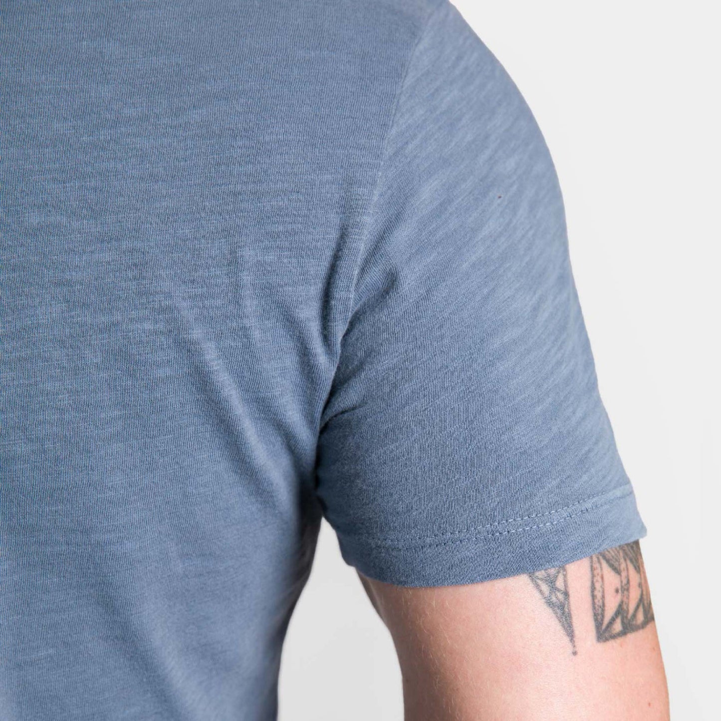 Lightweight Washed Blue Crew Neck Tee