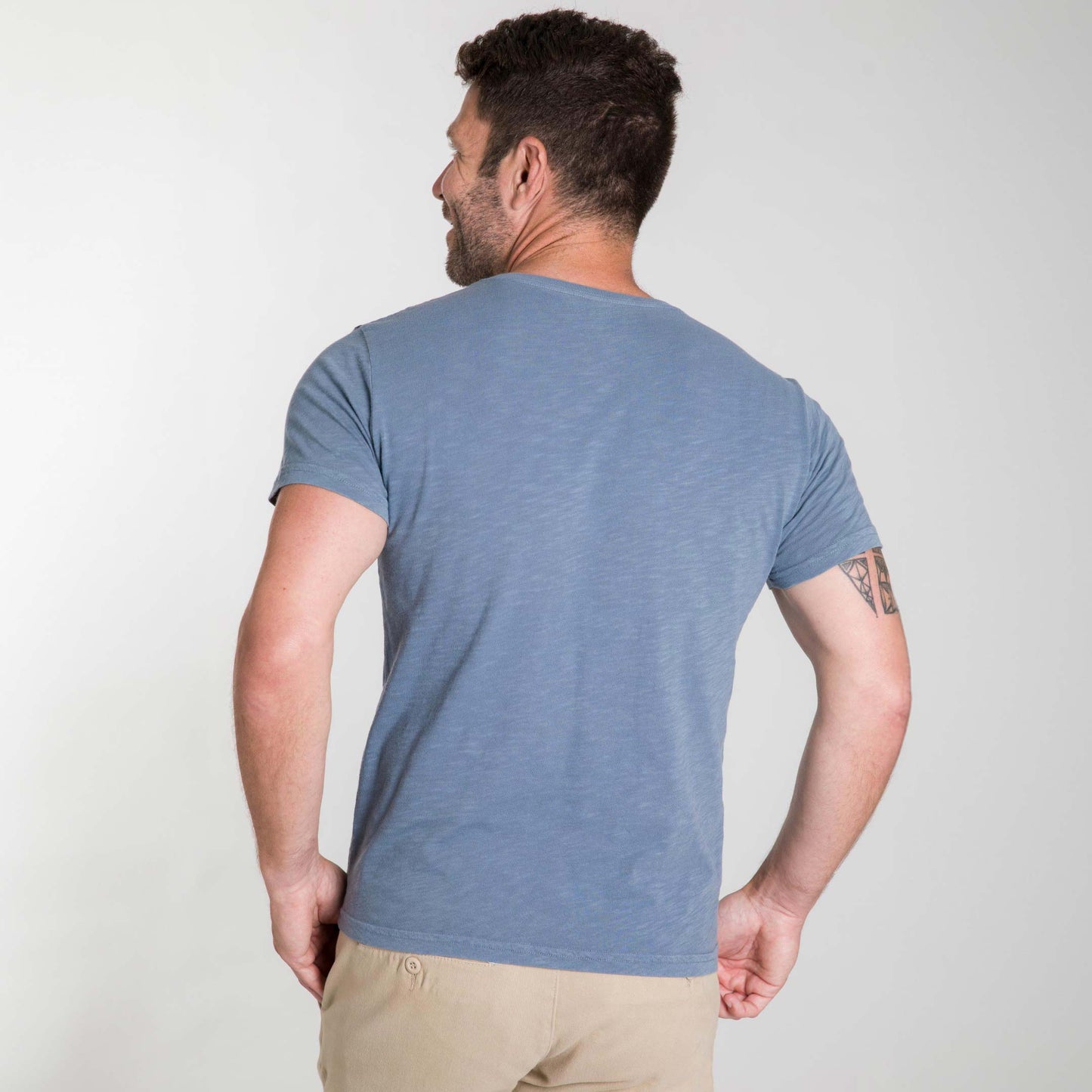 Lightweight Washed Blue Crew Neck Tee