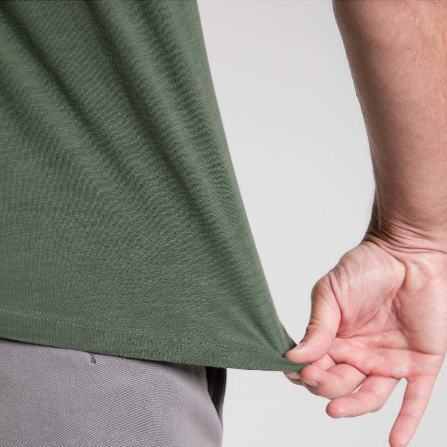 Lightweight Washed Dark Green Crew Neck Tee