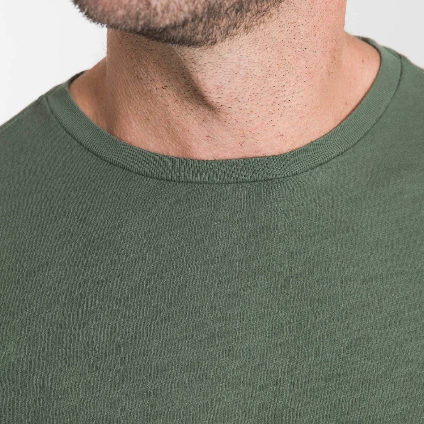 Lightweight Washed Dark Green Crew Neck Tee