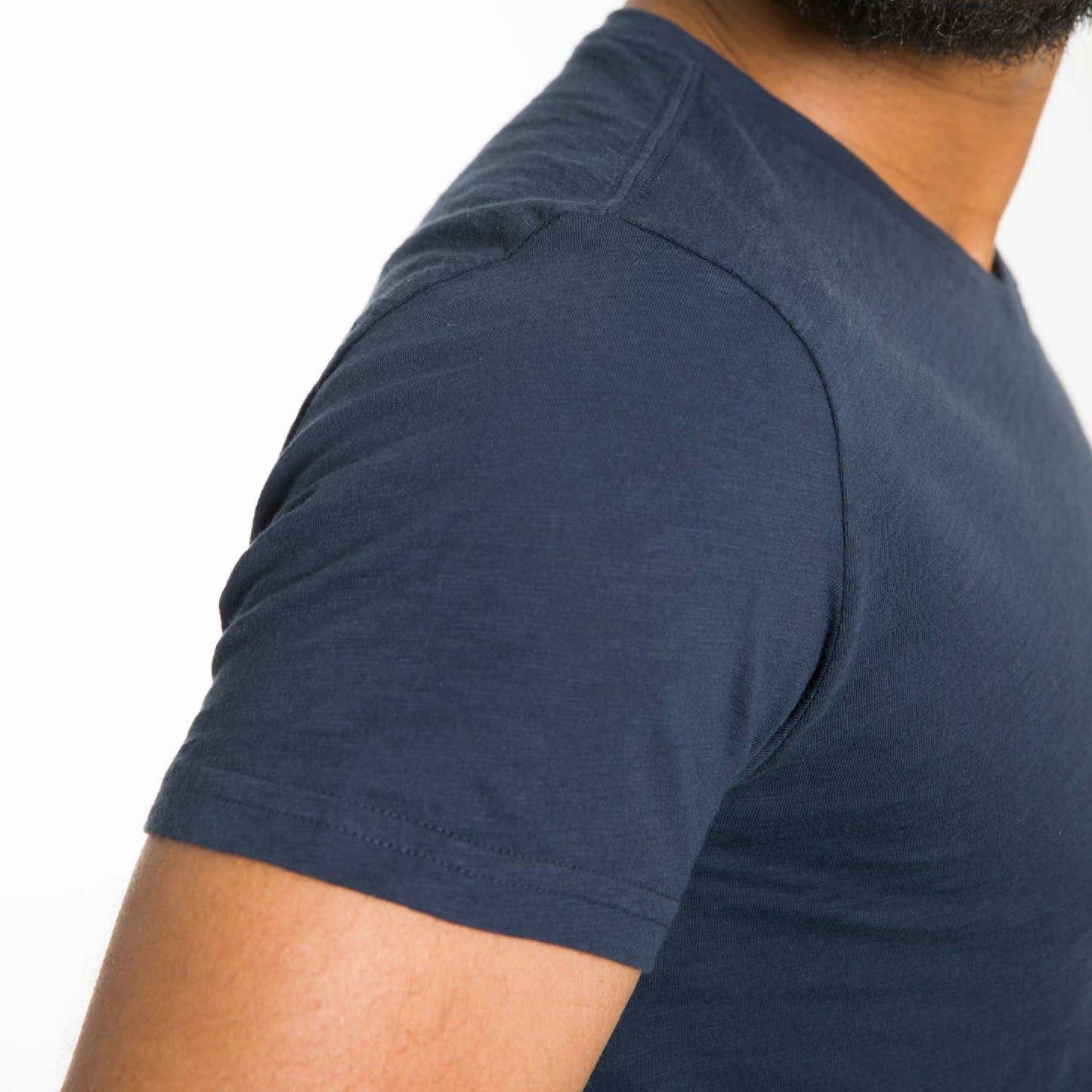 Lightweight Washed Navy V Neck Tee