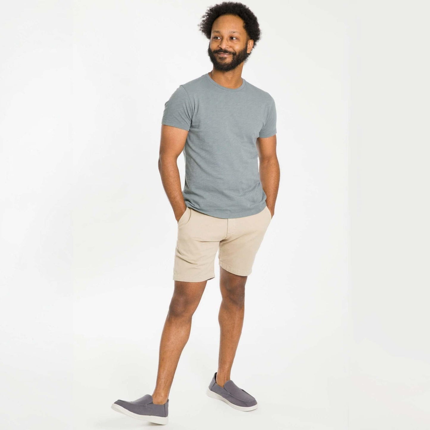 Lightweight Washed Steel Crew Neck Tee