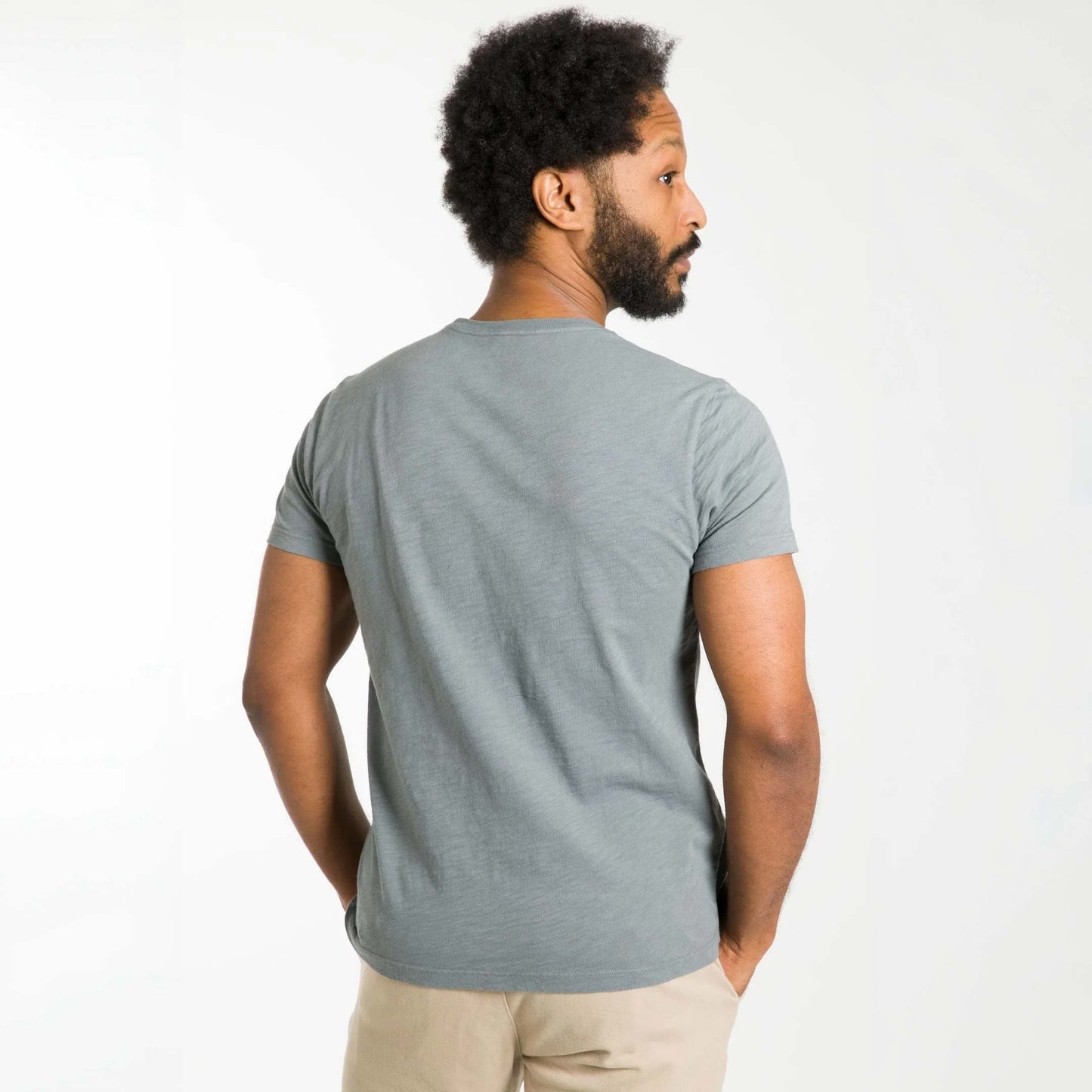 Lightweight Washed Steel Crew Neck Tee