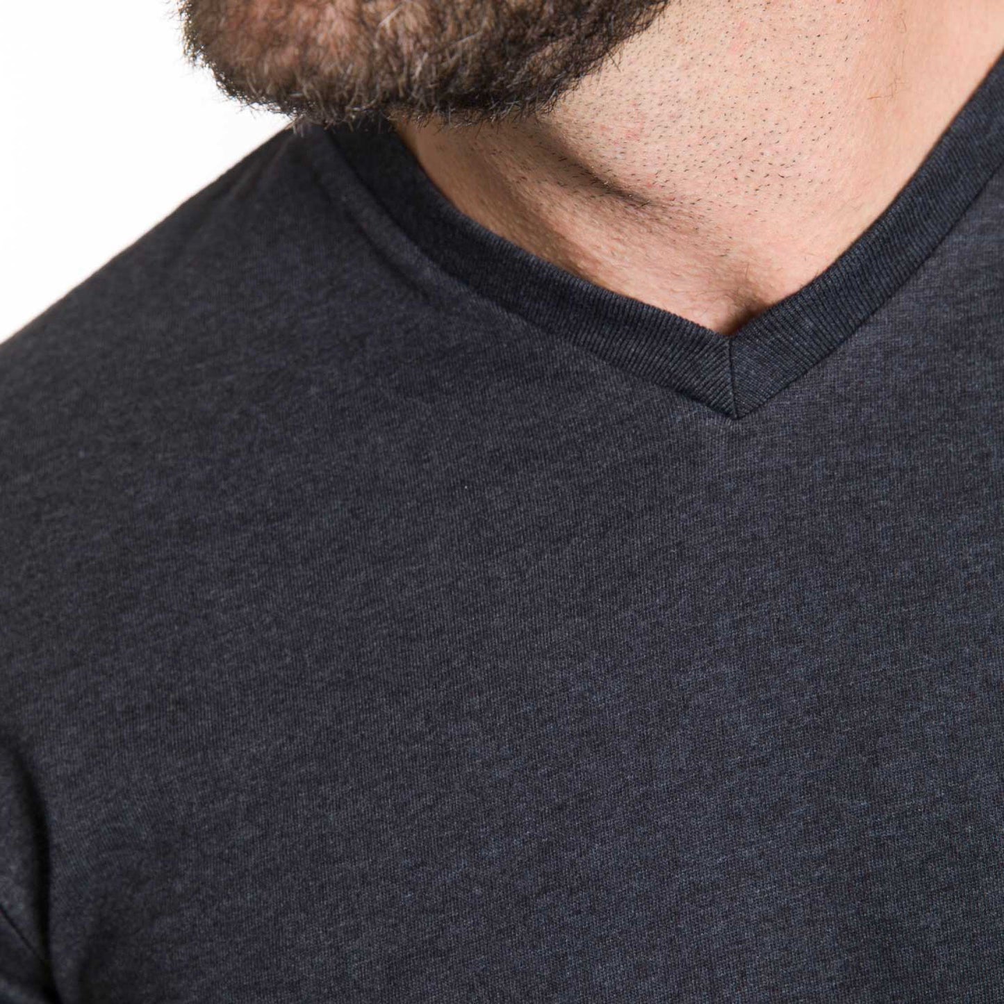 Heather Black V-Neck Tee
