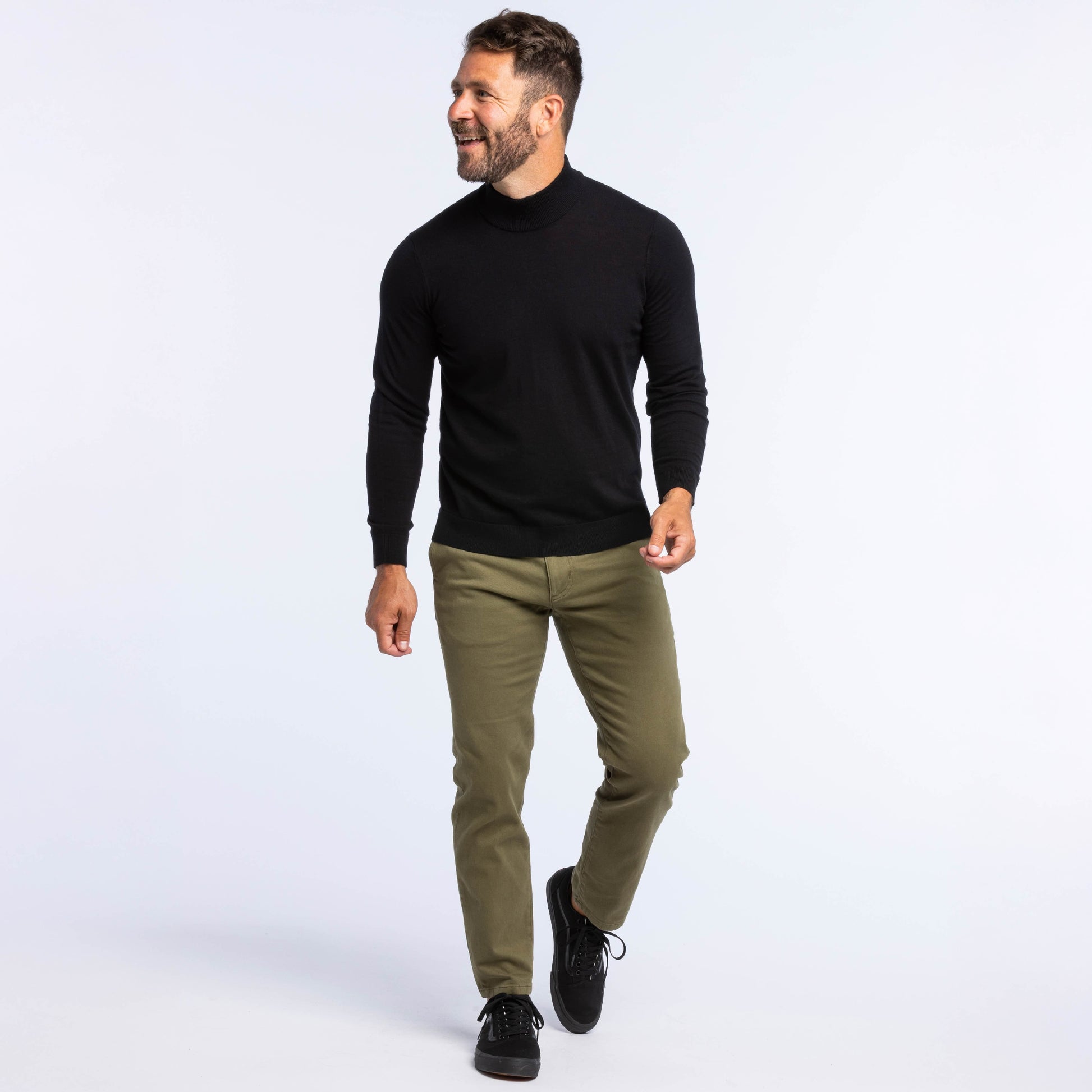 Dark Olive Washed Stretch Chino