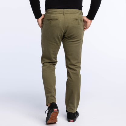 Dark Olive Washed Stretch Chino