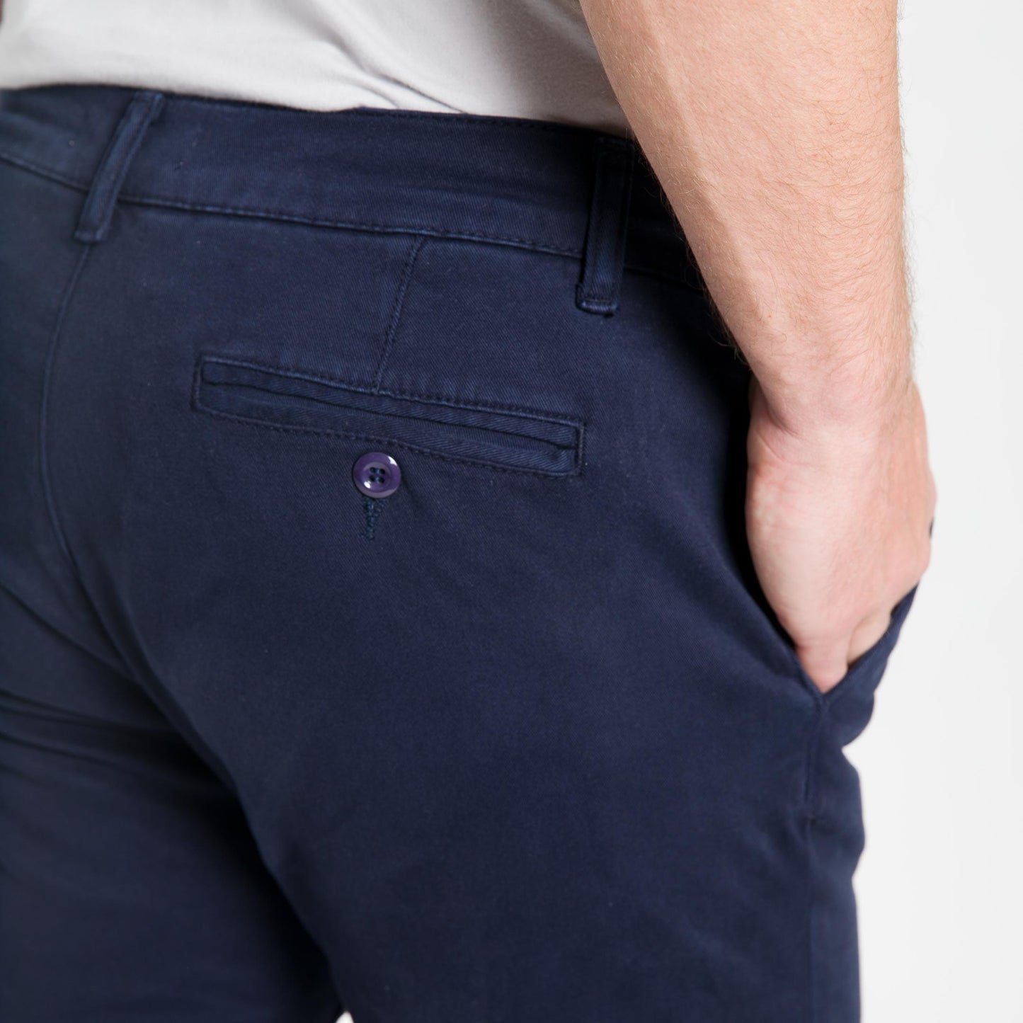 Navy Washed Stretch Chino