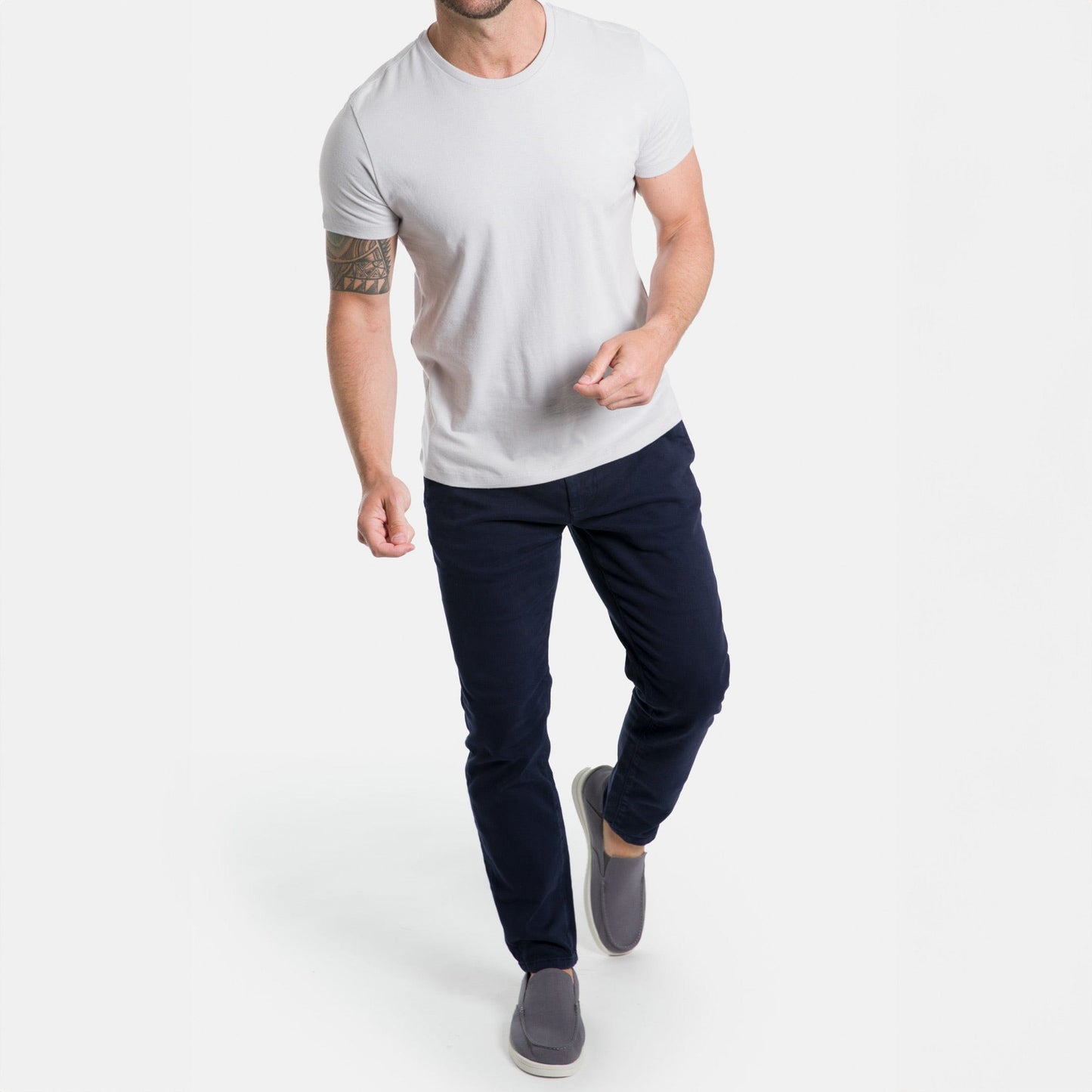 Navy Washed Stretch Chino