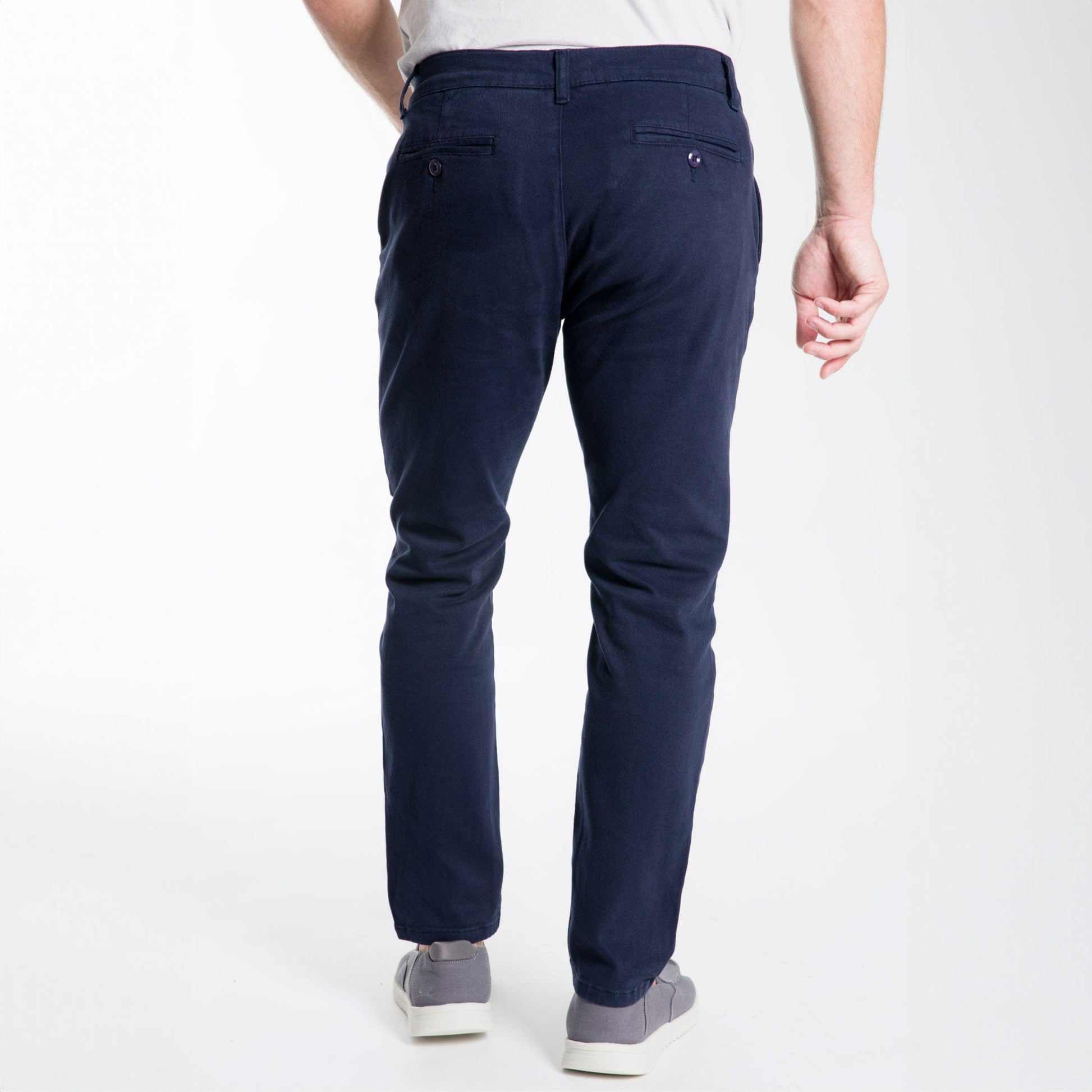 Navy Washed Stretch Chino