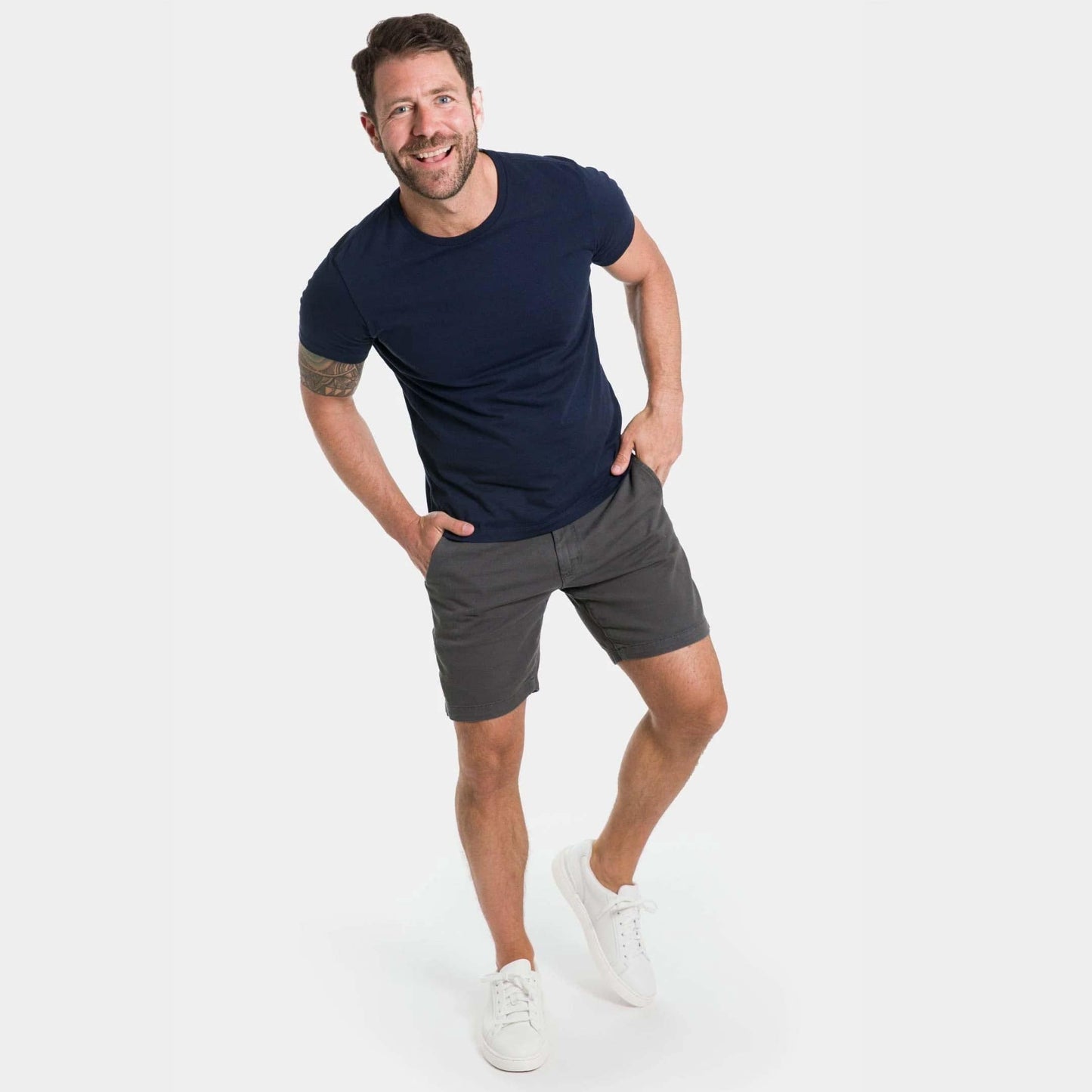 Charcoal Lightweight Stretch Chino Short