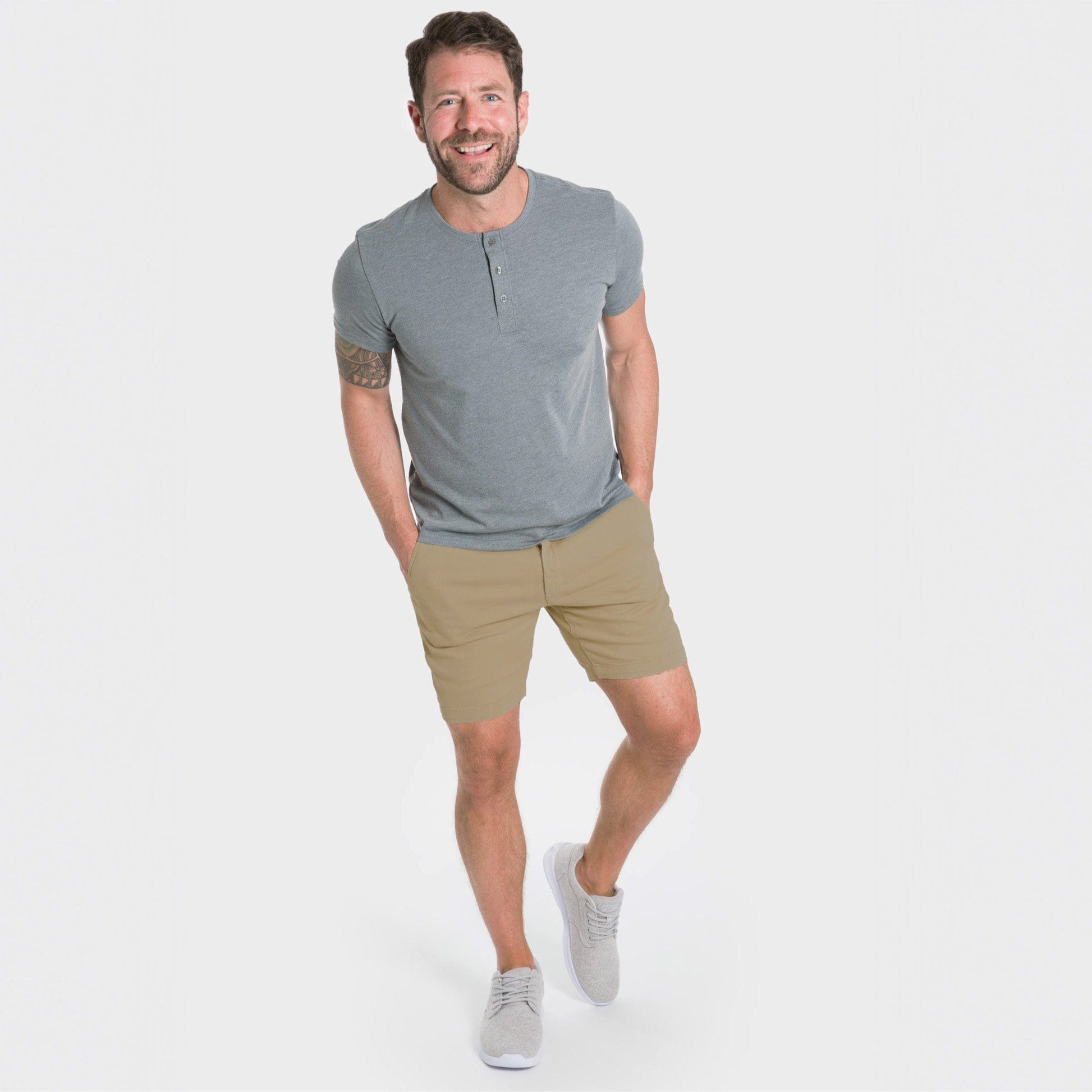 Khaki Lightweight Stretch Chino Short