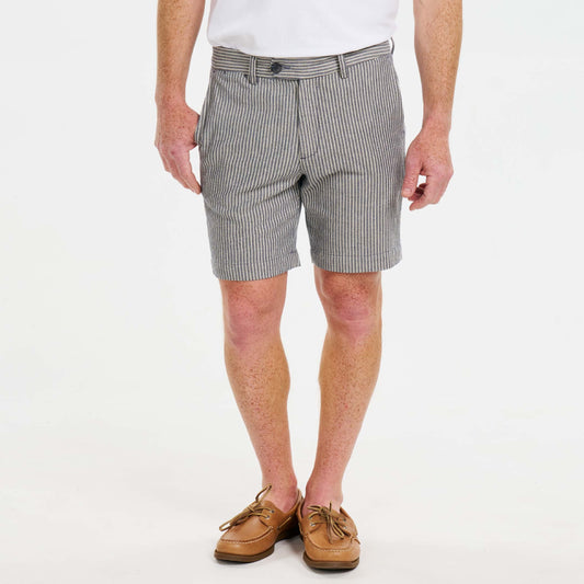 Navy Pinstripe Hampton Stretch Chino Short