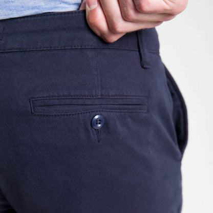 Navy Stretch Washed Chino Short