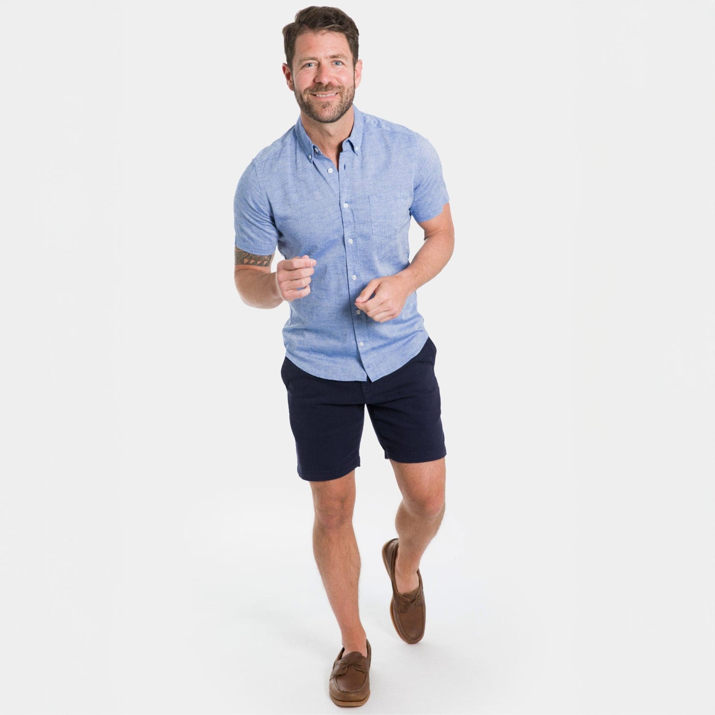 Navy Stretch Washed Chino Short