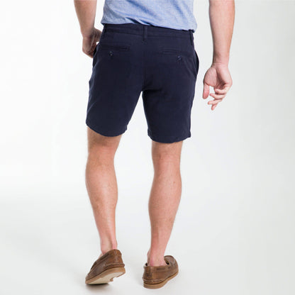 Navy Stretch Washed Chino Short