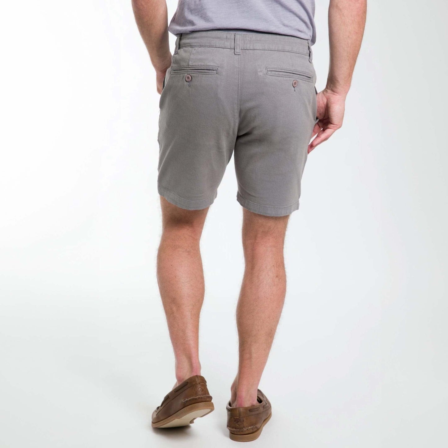 Steel Grey Stretch Washed Chino Short