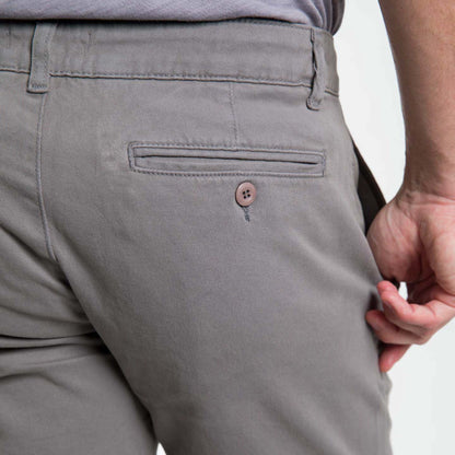 Steel Grey Stretch Washed Chino Short