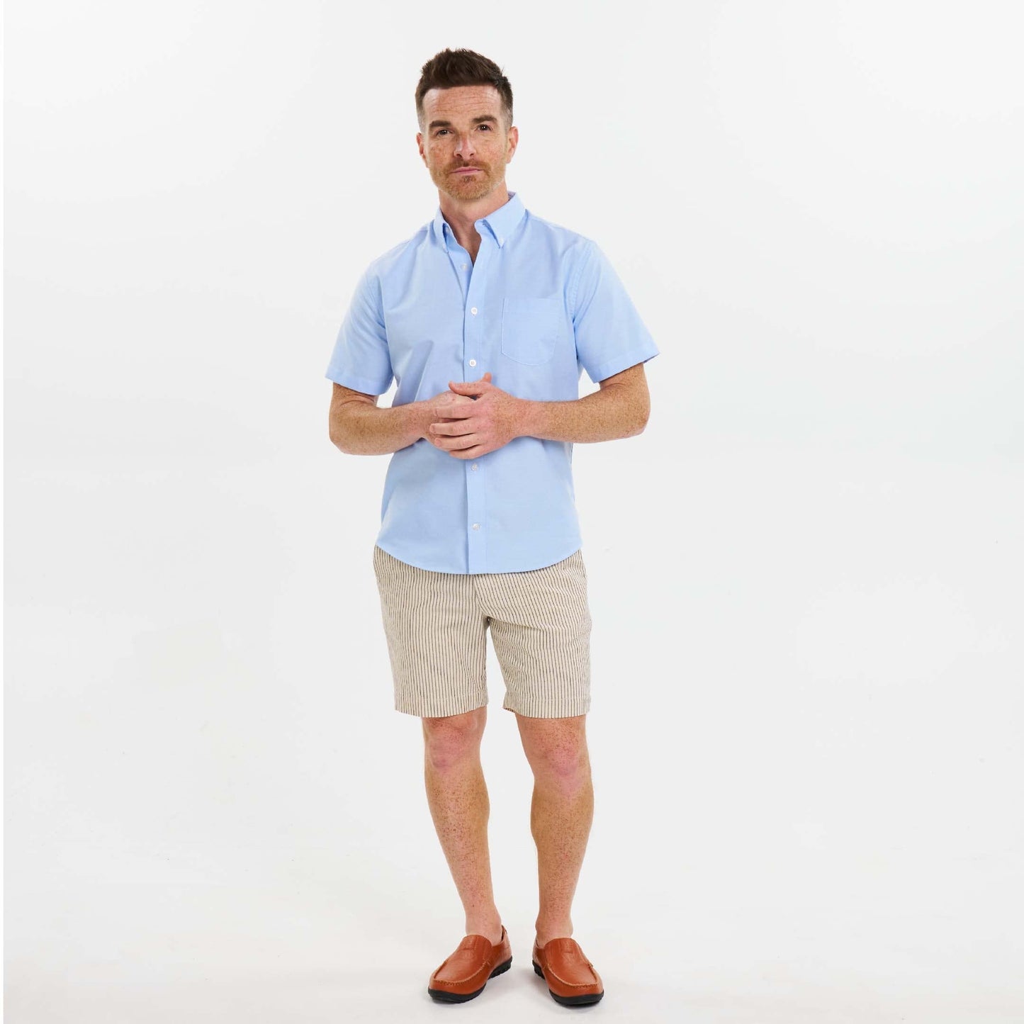 Stone Pinstripe Hampton Stretch Chino Short