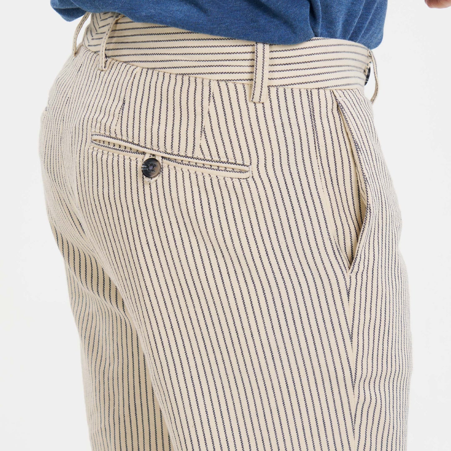 Stone Pinstripe Hampton Stretch Chino Short