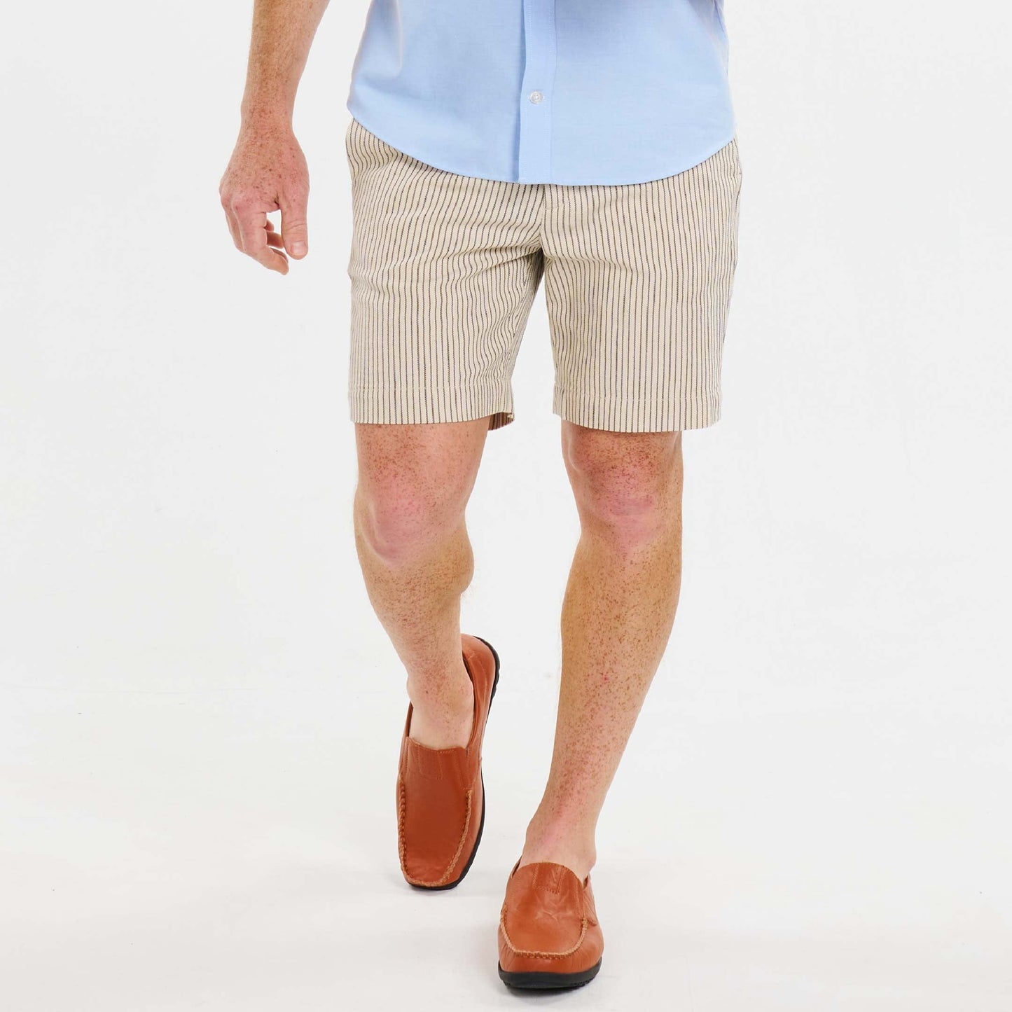 Stone Pinstripe Hampton Stretch Chino Short