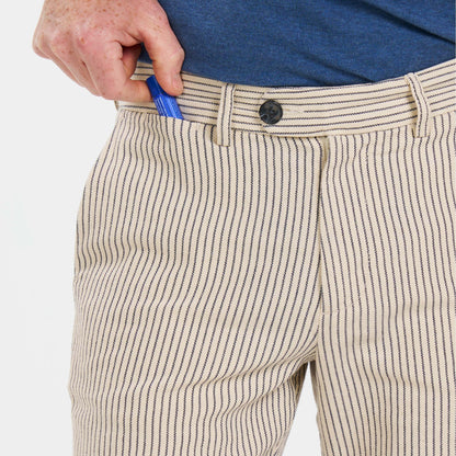 Stone Pinstripe Hampton Stretch Chino Short