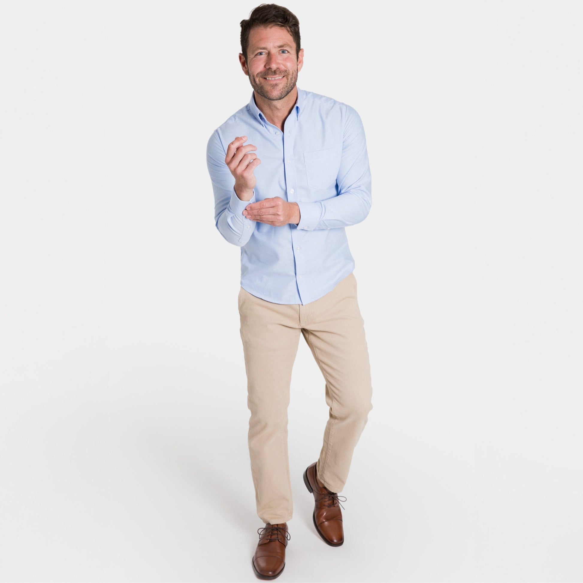 Blue Oxford Wrinkle Free Shirt