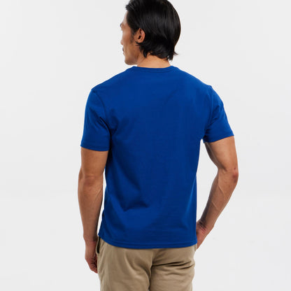 Blue Short Sleeve Pima Cotton Henley