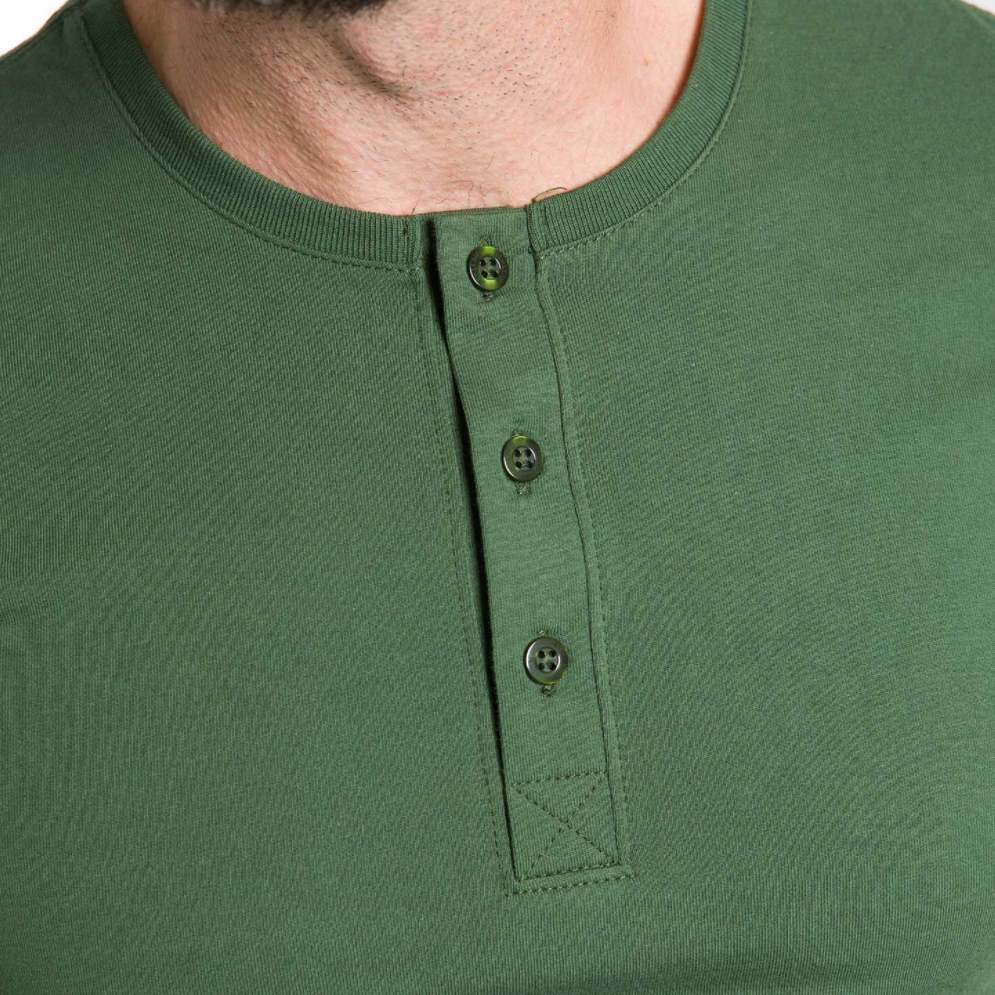 Bright Green Short Sleeve Pima Cotton Henley