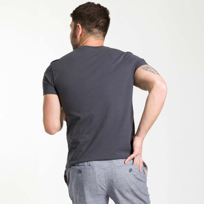 Charcoal Short Sleeve Pima Cotton Henley