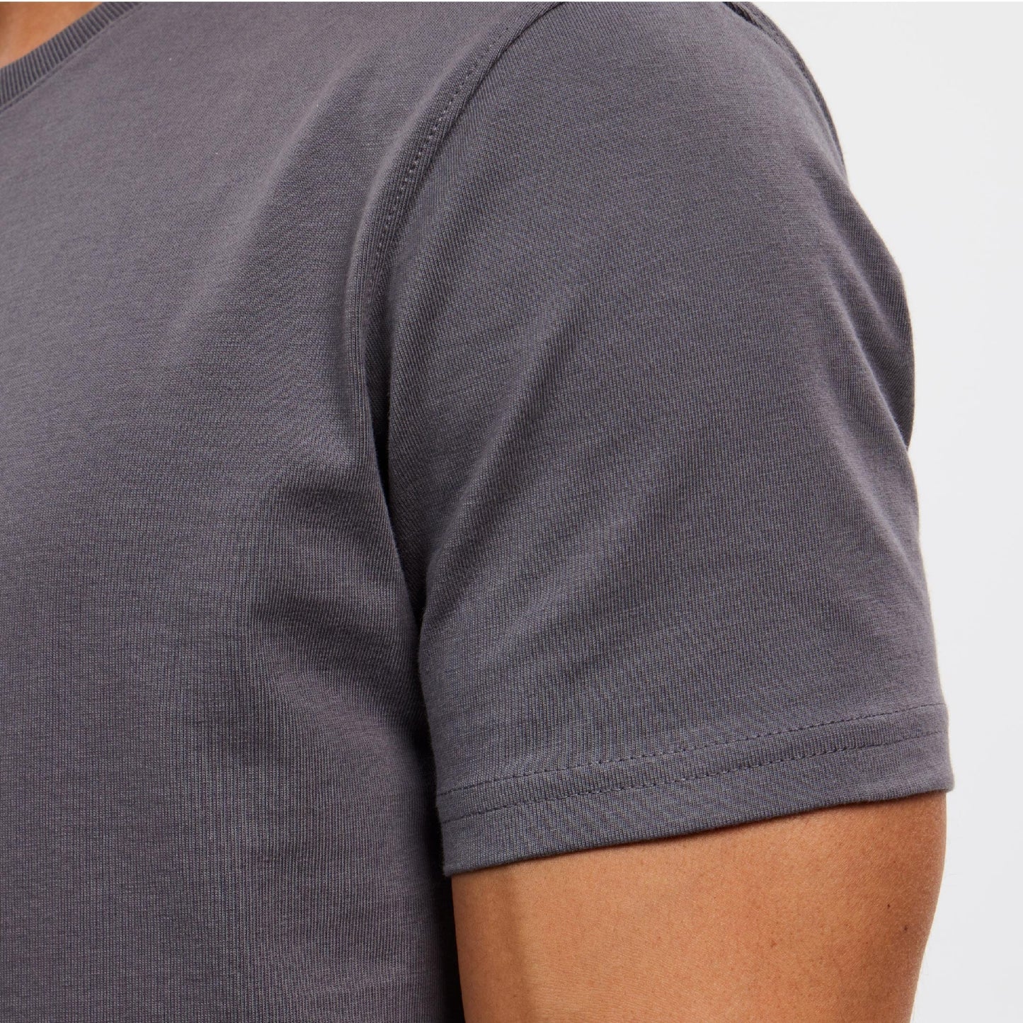 Grey Short Sleeve Pima Cotton Henley