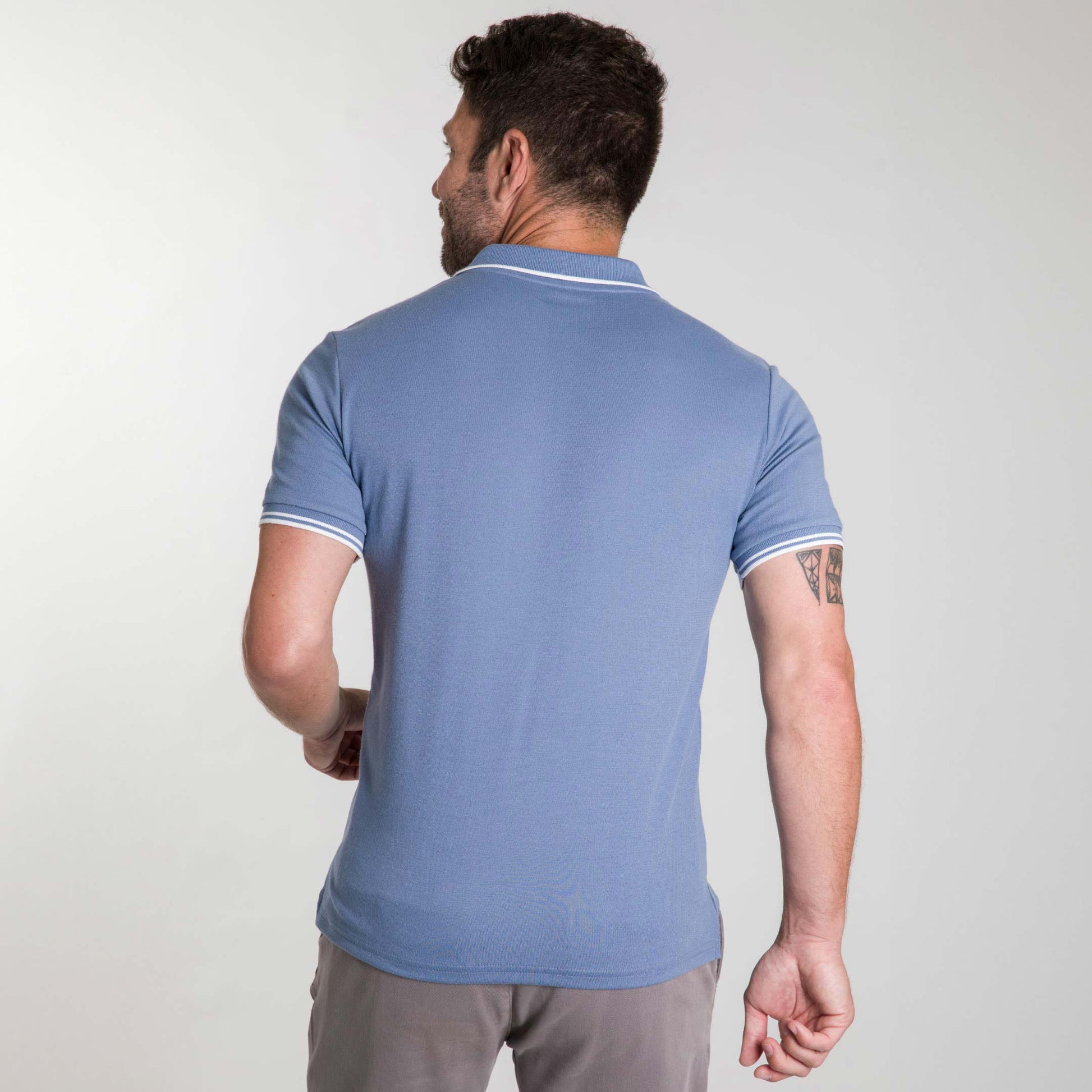 Blue Micro Pique Polo