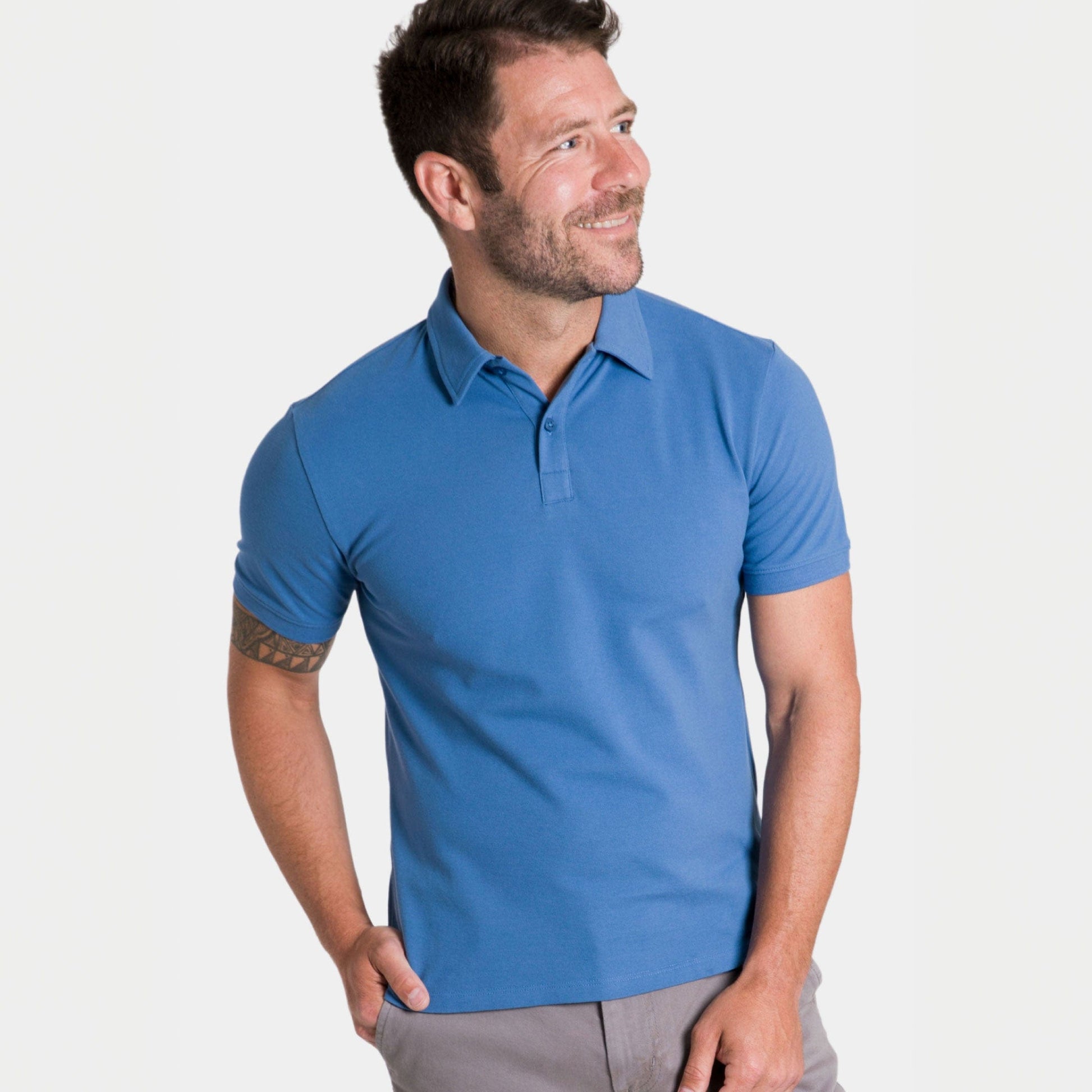 Blue Pique Daily Polo