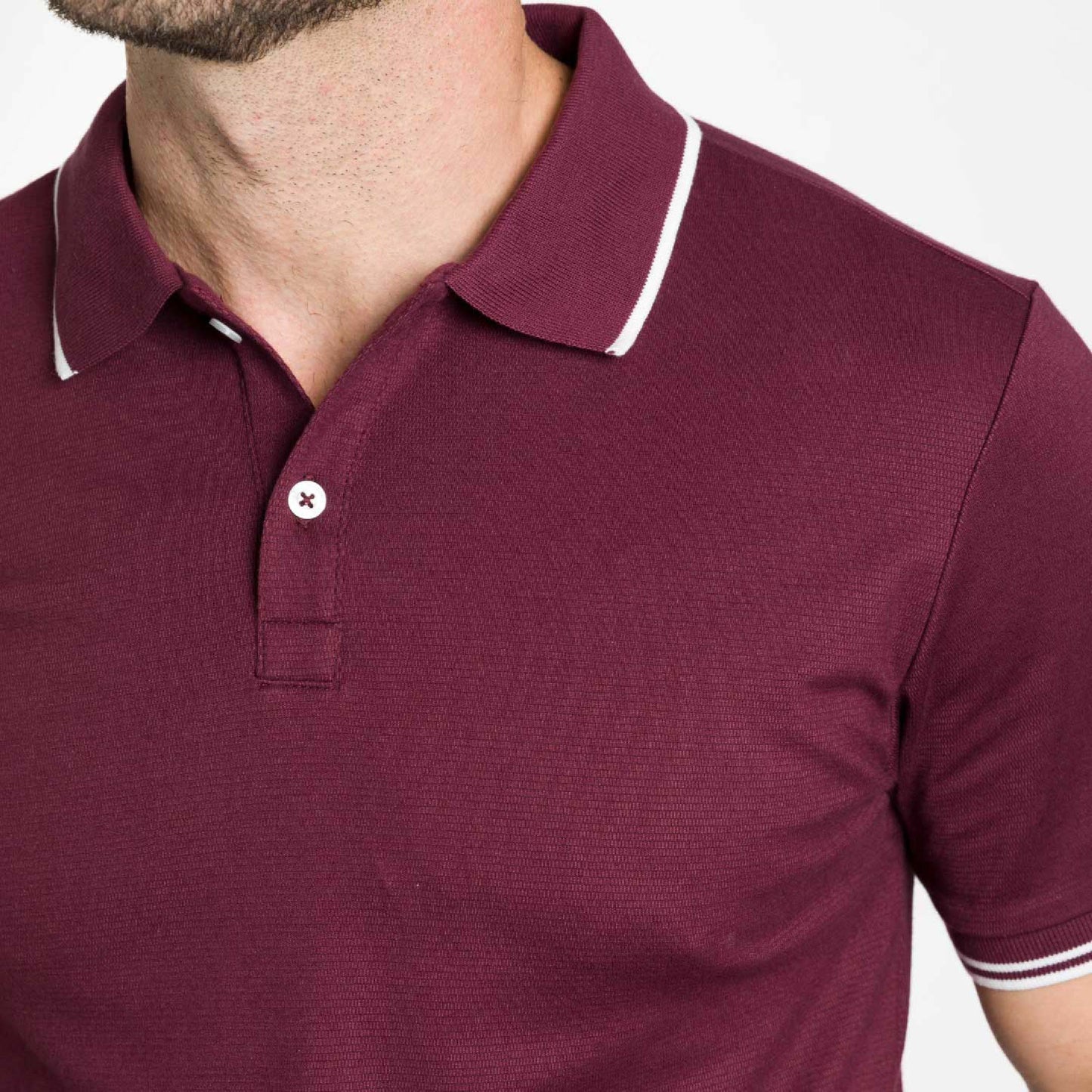 Burgundy Micro Pique Polo