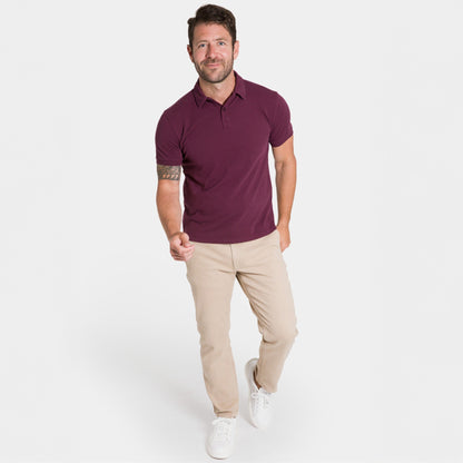 Burgundy Pique Daily Polo