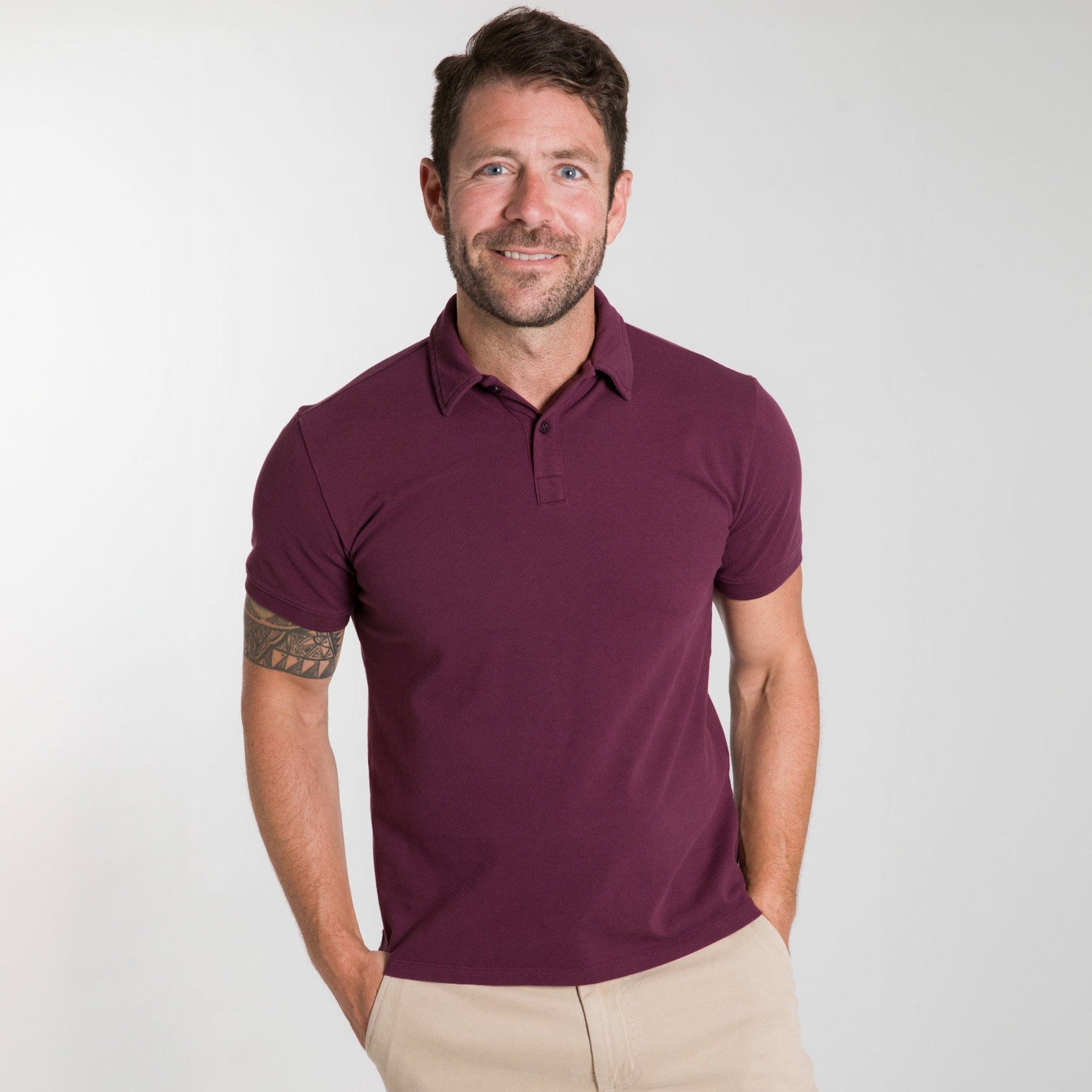 Burgundy Pique Daily Polo