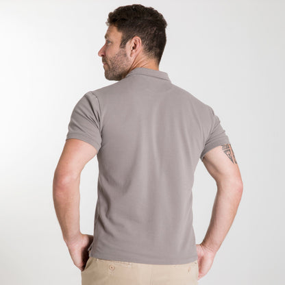 Grey Pique Daily Polo