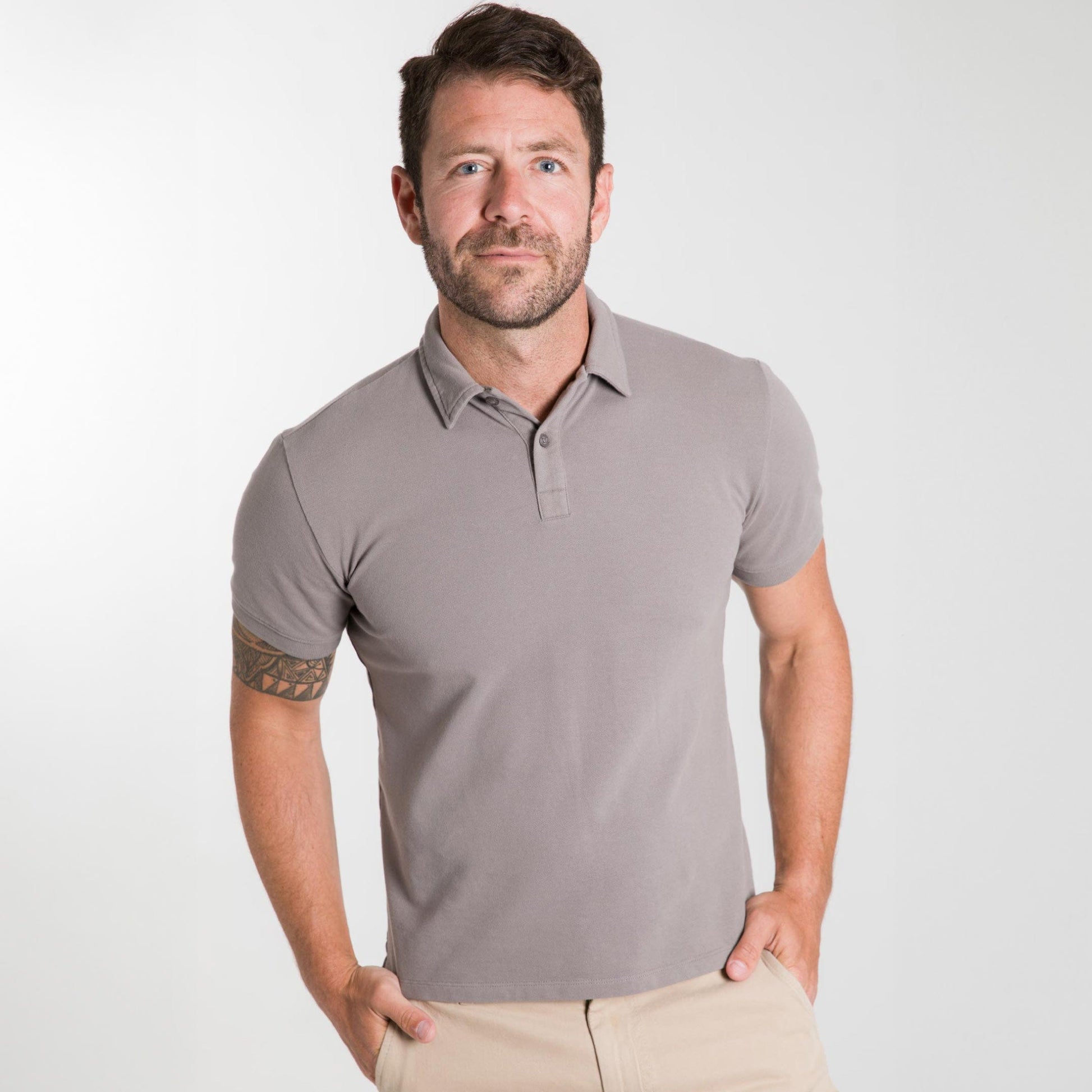 Grey Pique Daily Polo