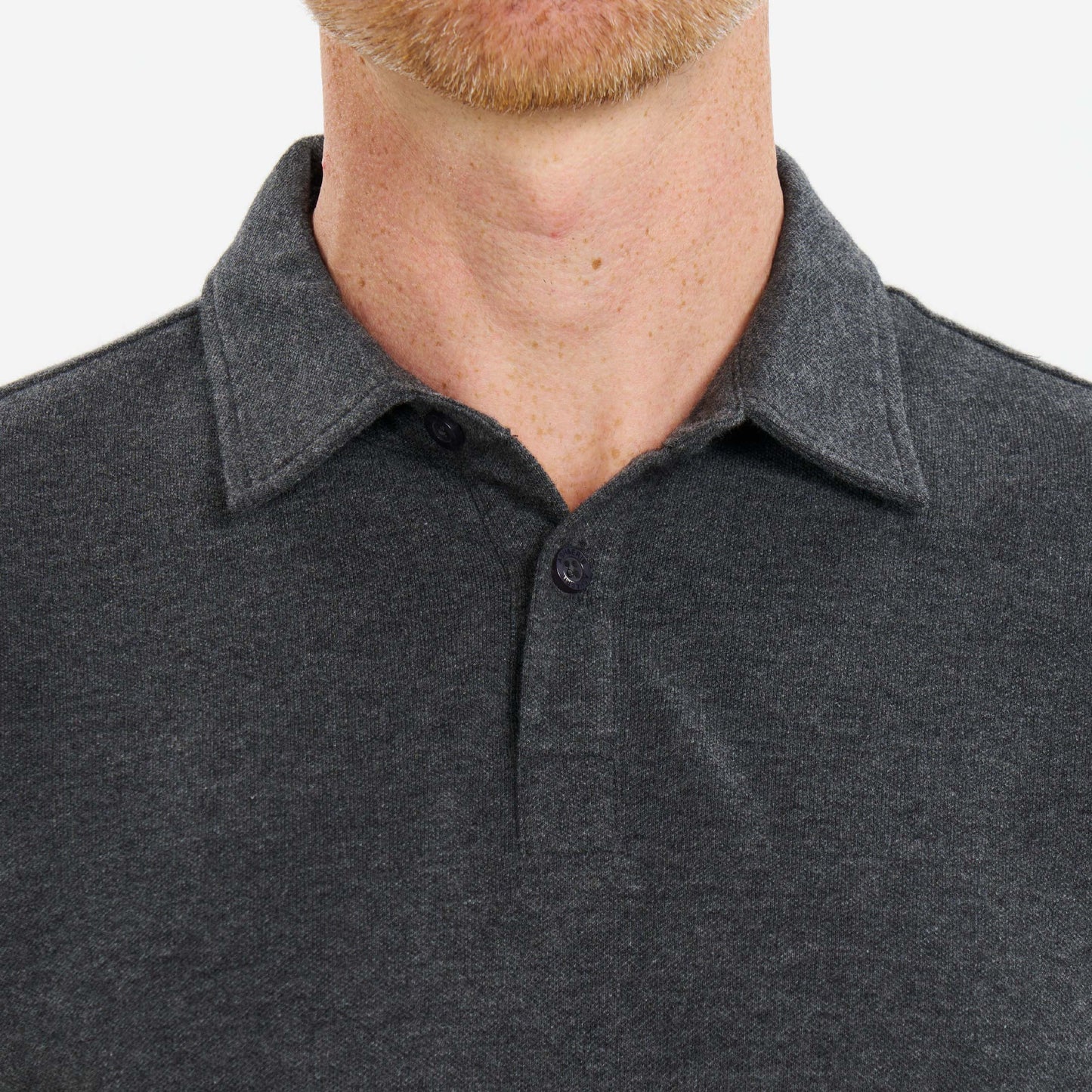 Heather Charcoal Pique Daily Polo