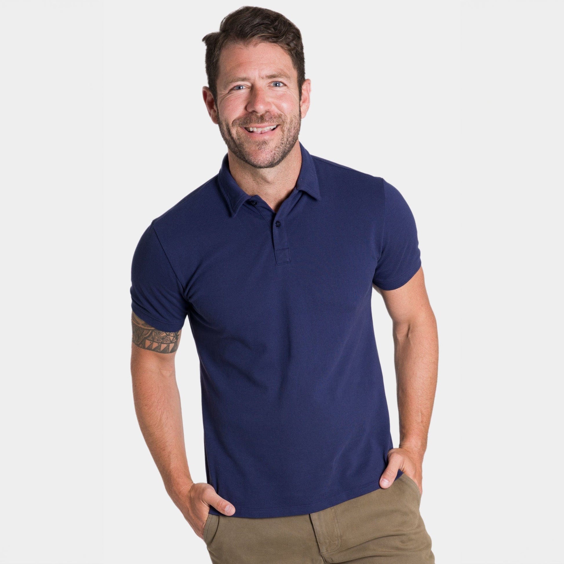 Navy Pique Daily Polo