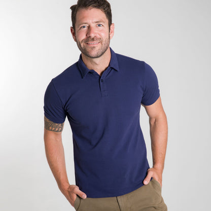 Navy Pique Daily Polo