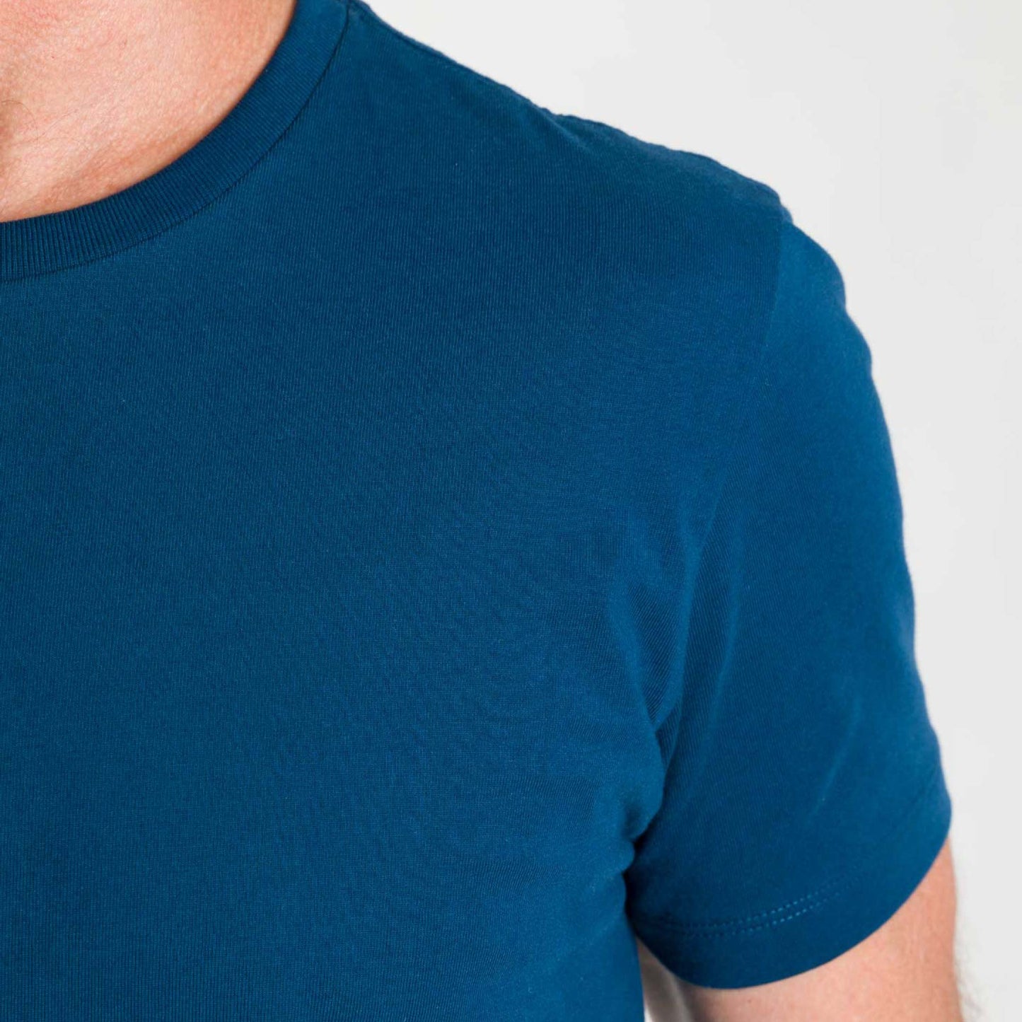 Blue Pima Cotton Crew Neck Tee