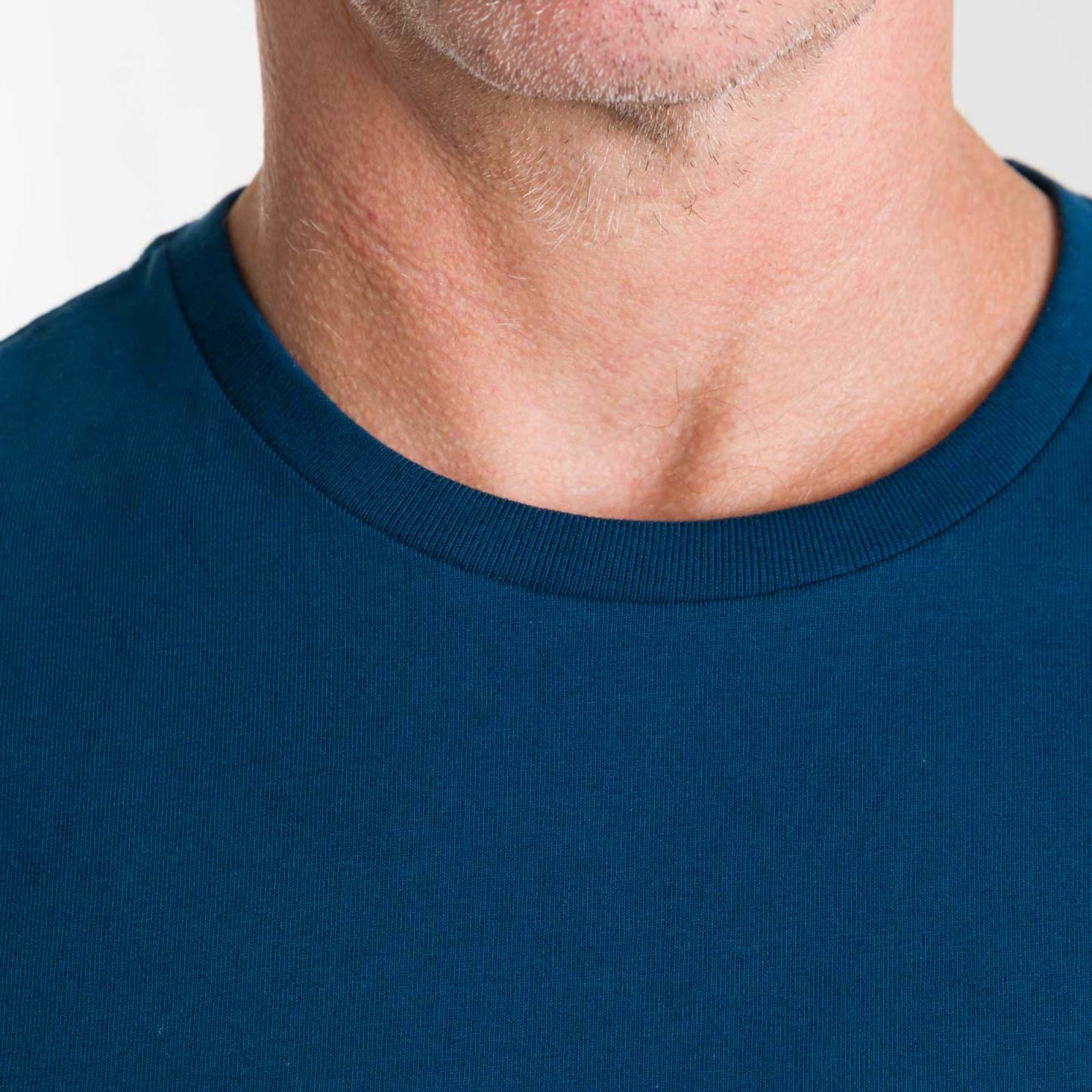 Blue Pima Cotton Crew Neck Tee