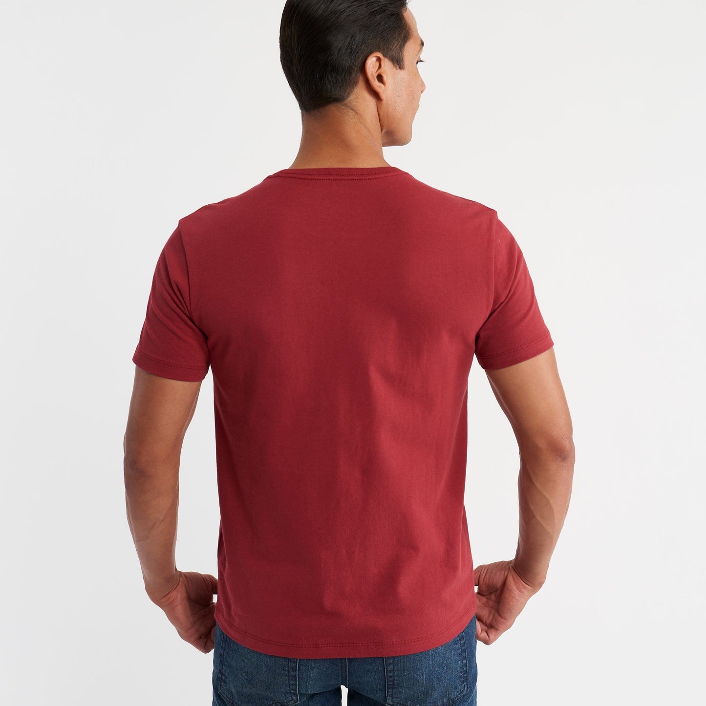 Crimson Red Pima Cotton Crew Neck Tee