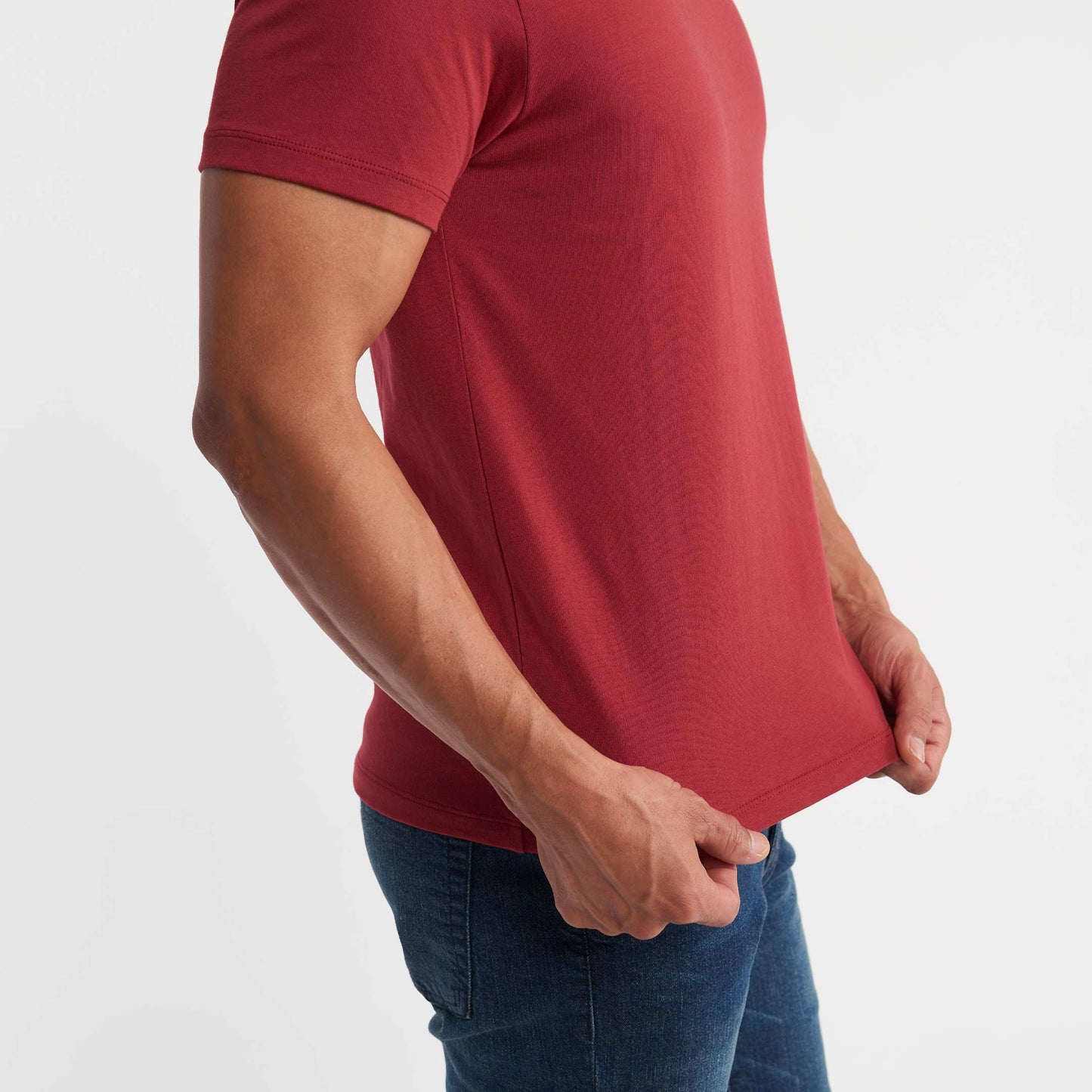 Crimson Red Pima Cotton Crew Neck Tee