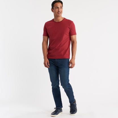 Crimson Red Pima Cotton Crew Neck Tee