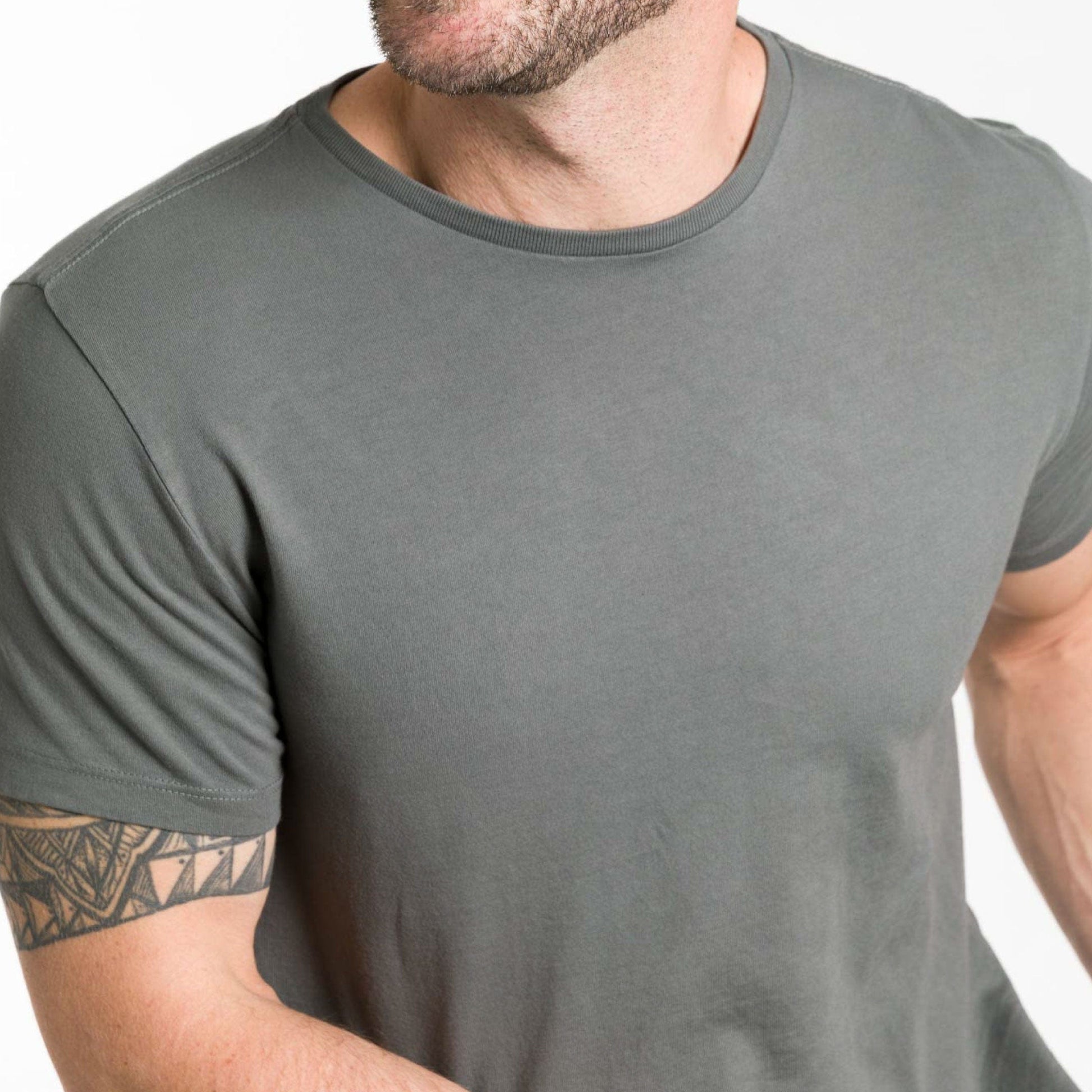 Fieldstone Grey Pima Cotton Crew Neck Tee