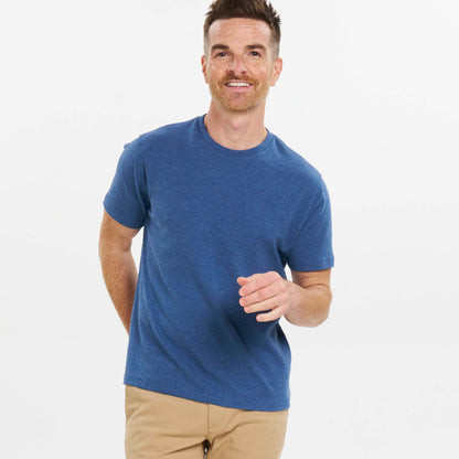 Heather Blue Luxury Soft Touch Crew Neck Tee