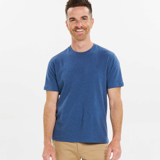 Heather Blue Luxury Soft Touch Crew Neck Tee